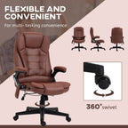 Fauteuil de bureau massant en microfibre avec chauffage, vibration à 6 points, dossier inclinable réglable, accoudoirs rembourrés, télécommande