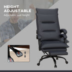 Chaise de bureau en microfibre, fauteuil inclinable massant à 6 points, chaise de bureau réglable avec chauffage lombaire et repose-pieds extensible