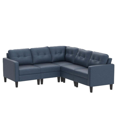 Canapé modulaire 5 pièces style milieu de siècle avec coussins capitonnés pour le salon