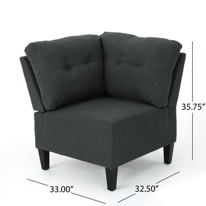 Canapé modulaire 5 pièces style milieu de siècle avec coussins capitonnés pour le salon