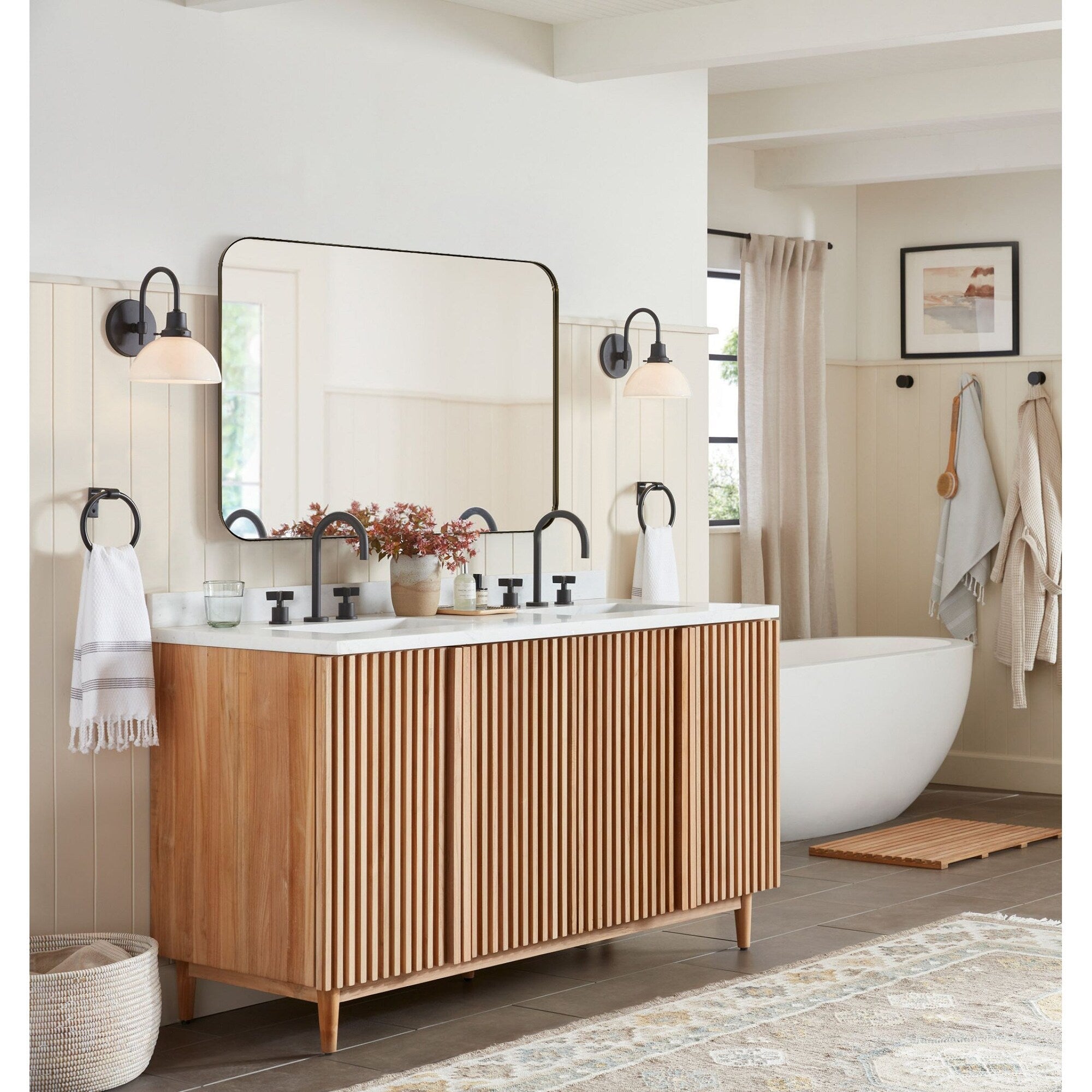 Miroirs muraux ronds en métal chic et moderne du milieu du siècle TEHOME