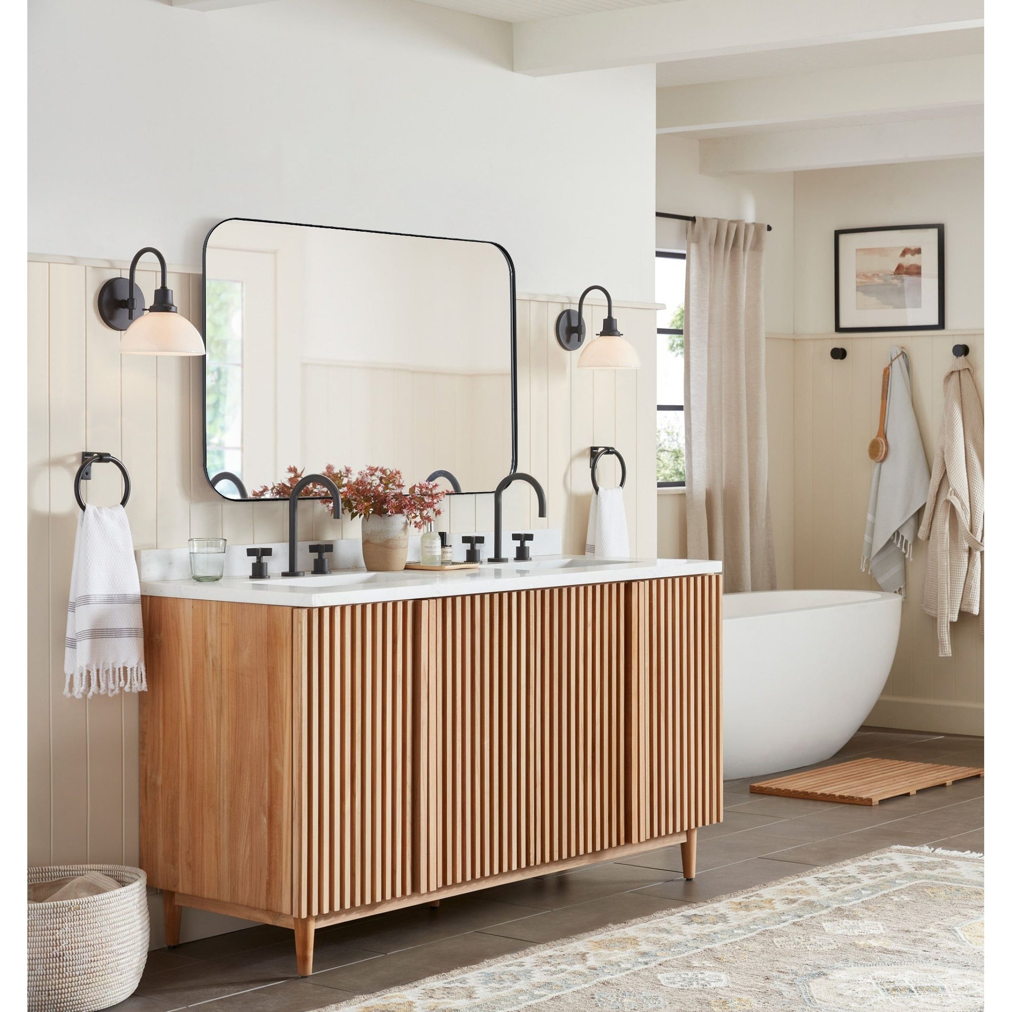 Miroirs muraux ronds en métal chic et moderne du milieu du siècle TEHOME