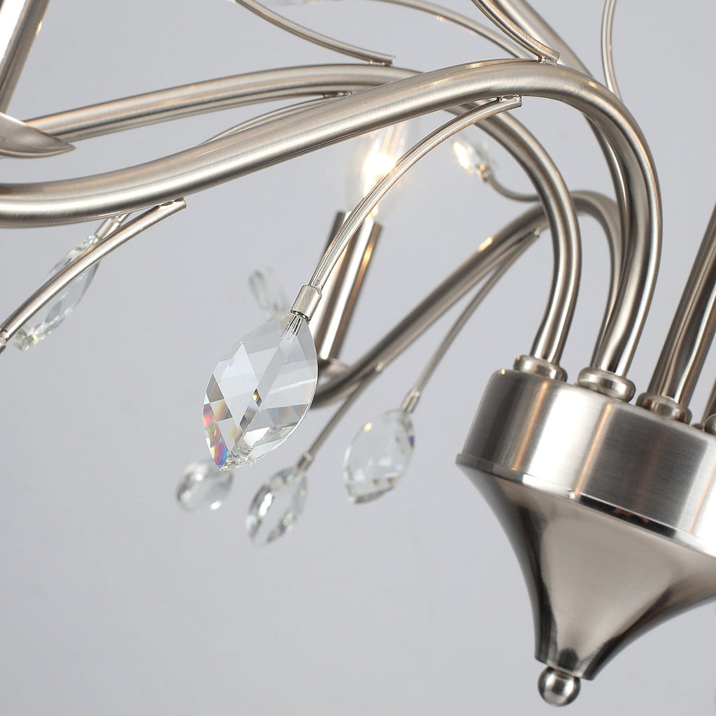 Lustre en cristal style bougie style rétro avec branches d'arbres