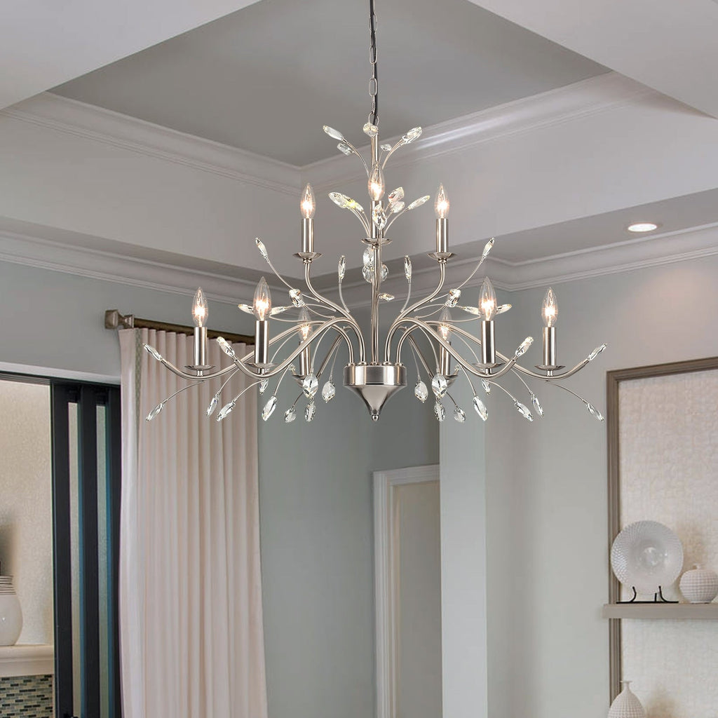 Lustre en cristal style bougie style rétro avec branches d'arbres