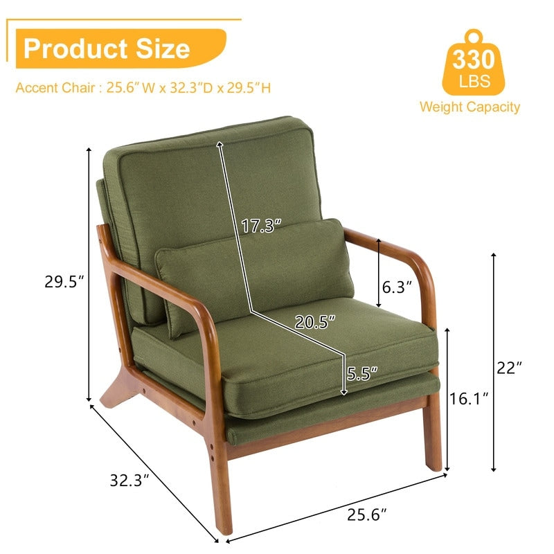 Chaise d'appoint rembourrée moderne du milieu du siècle