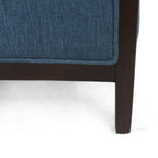 Fauteuil inclinable rembourré du milieu du siècle avec repose-pieds et cadre en bois de bouleau