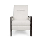 Fauteuil inclinable rembourré du milieu du siècle avec repose-pieds et cadre en bois de bouleau