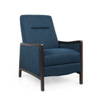 Fauteuil inclinable rembourré du milieu du siècle avec repose-pieds et cadre en bois de bouleau