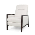 Fauteuil inclinable rembourré du milieu du siècle avec repose-pieds et cadre en bois de bouleau