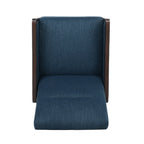 Fauteuil inclinable rembourré du milieu du siècle avec repose-pieds et cadre en bois de bouleau