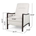 Fauteuil inclinable rembourré du milieu du siècle avec repose-pieds et cadre en bois de bouleau