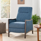 Fauteuil inclinable rembourré du milieu du siècle avec repose-pieds et cadre en bois de bouleau