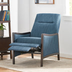 Fauteuil inclinable rembourré du milieu du siècle avec repose-pieds et cadre en bois de bouleau