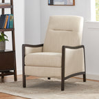 Fauteuil inclinable rembourré du milieu du siècle avec repose-pieds et cadre en bois de bouleau