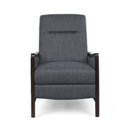 Fauteuil inclinable rembourré du milieu du siècle avec repose-pieds et cadre en bois de bouleau