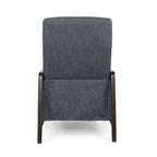 Fauteuil inclinable rembourré du milieu du siècle avec repose-pieds et cadre en bois de bouleau