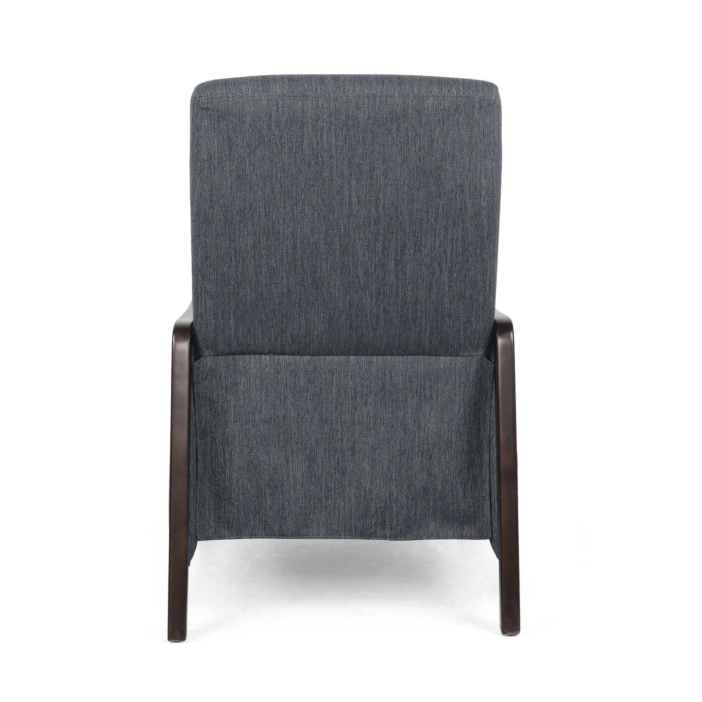 Fauteuil inclinable rembourré du milieu du siècle avec repose-pieds et cadre en bois de bouleau
