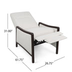 Fauteuil inclinable rembourré du milieu du siècle avec repose-pieds et cadre en bois de bouleau