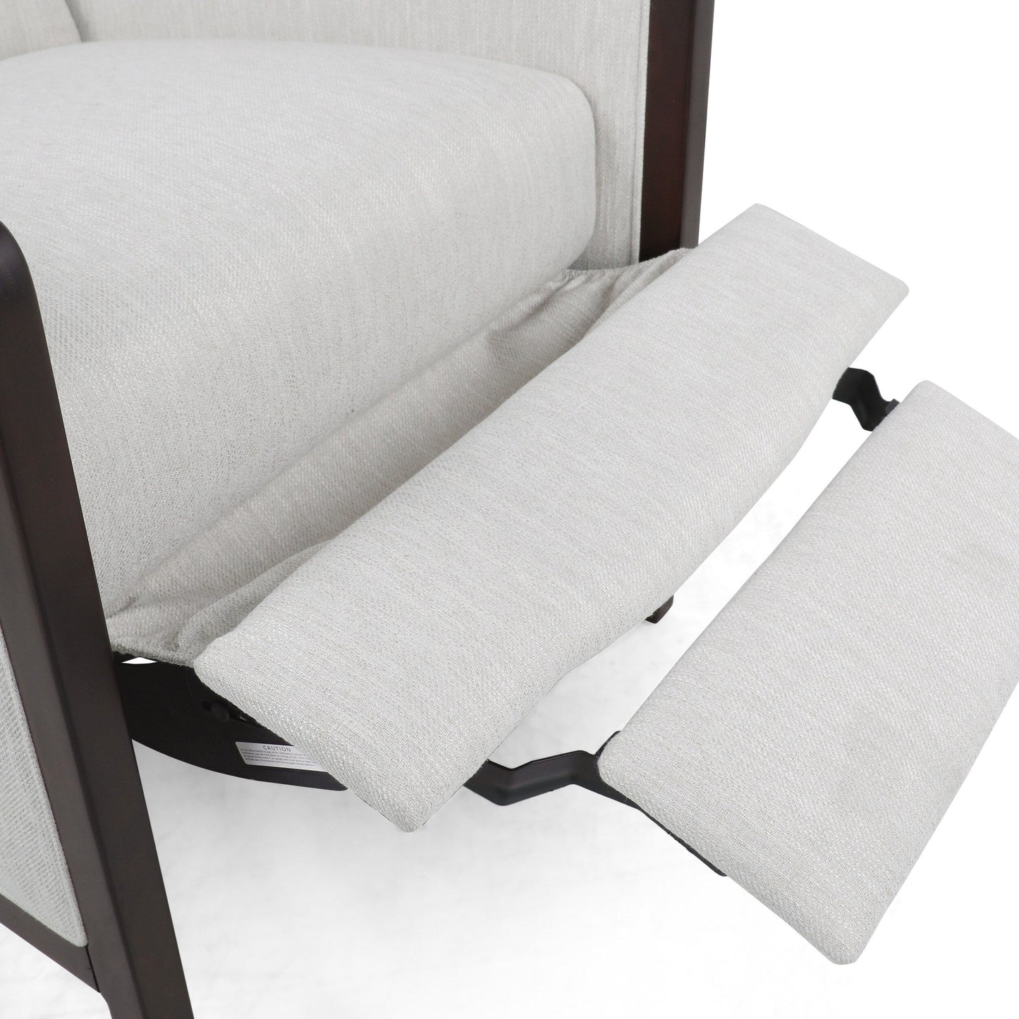 Fauteuil inclinable rembourré du milieu du siècle avec repose-pieds et cadre en bois de bouleau