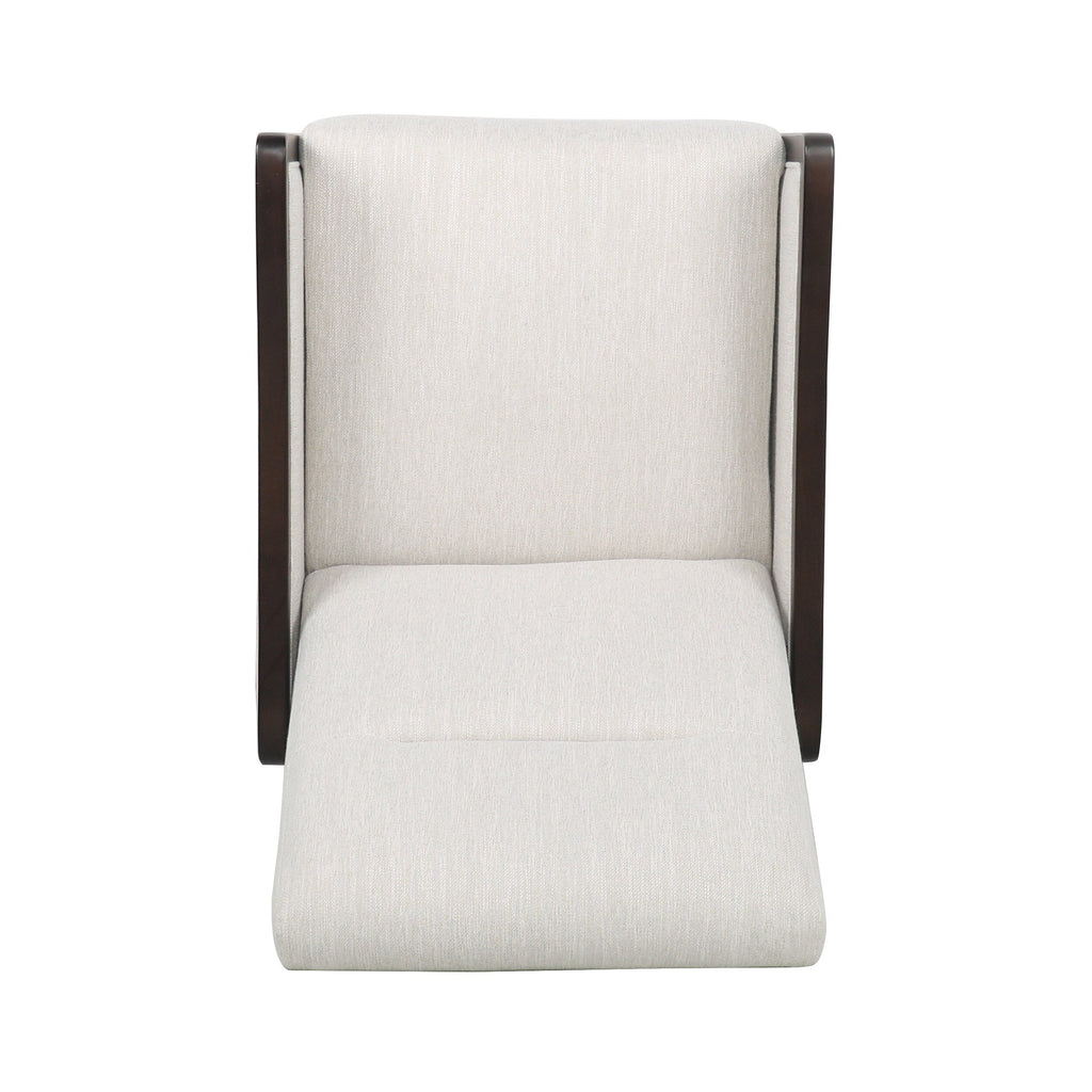 Fauteuil inclinable rembourré du milieu du siècle avec repose-pieds et cadre en bois de bouleau