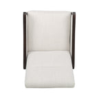 Fauteuil inclinable rembourré du milieu du siècle avec repose-pieds et cadre en bois de bouleau