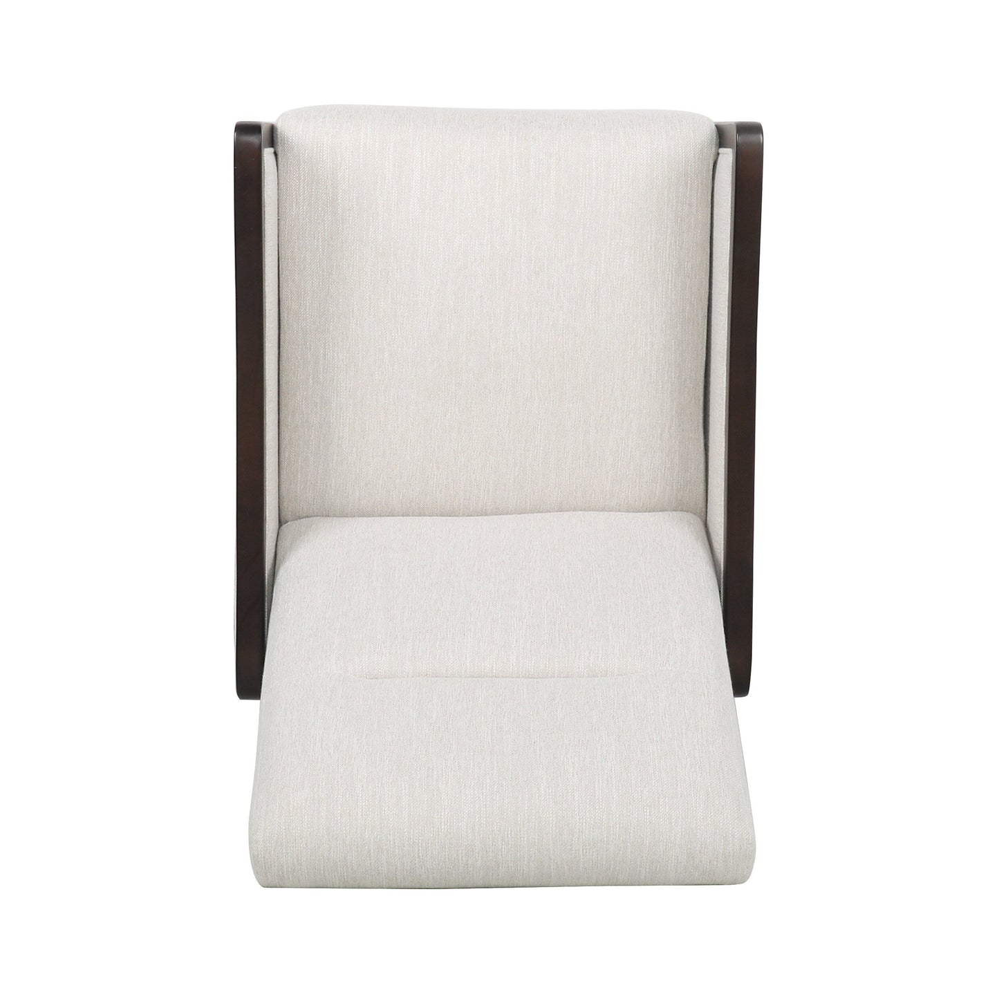 Fauteuil inclinable rembourré du milieu du siècle avec repose-pieds et cadre en bois de bouleau