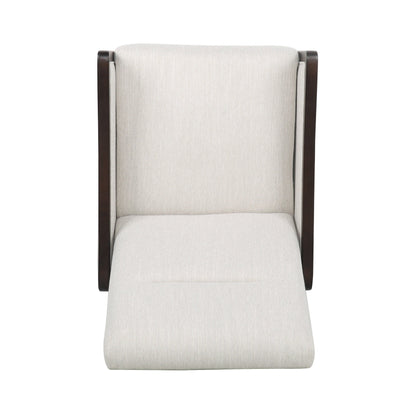 Fauteuil inclinable rembourré du milieu du siècle avec repose-pieds et cadre en bois de bouleau