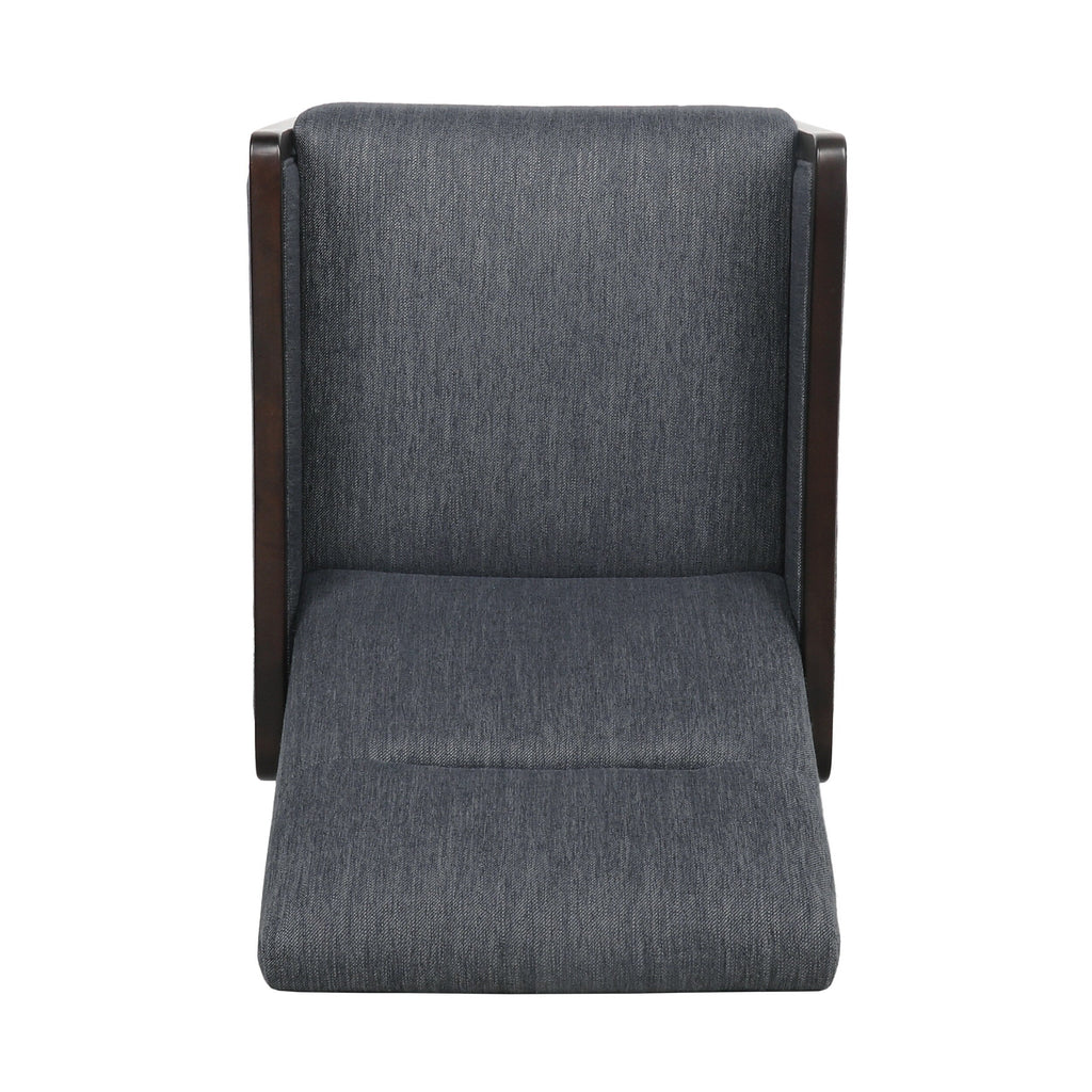 Fauteuil inclinable rembourré du milieu du siècle avec repose-pieds et cadre en bois de bouleau