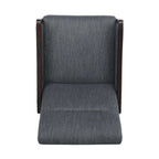 Fauteuil inclinable rembourré du milieu du siècle avec repose-pieds et cadre en bois de bouleau