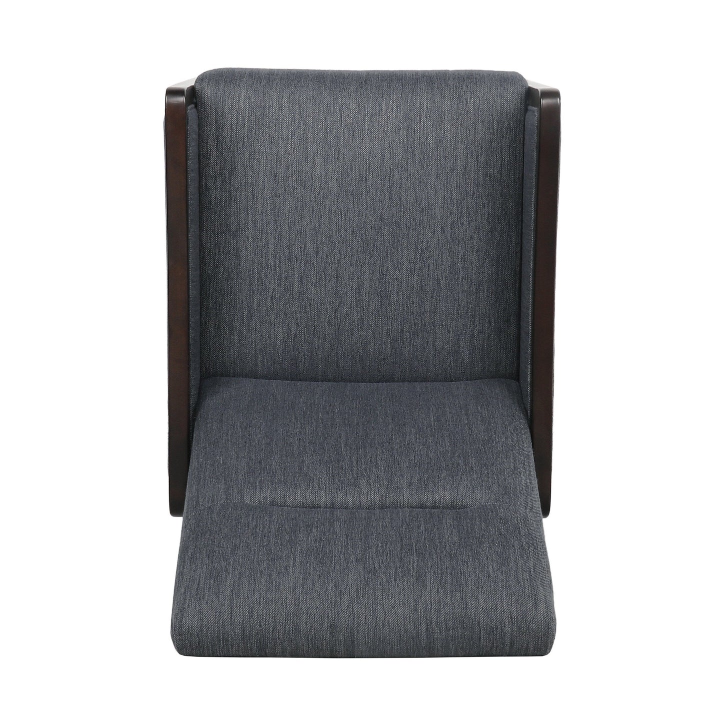 Fauteuil inclinable rembourré du milieu du siècle avec repose-pieds et cadre en bois de bouleau