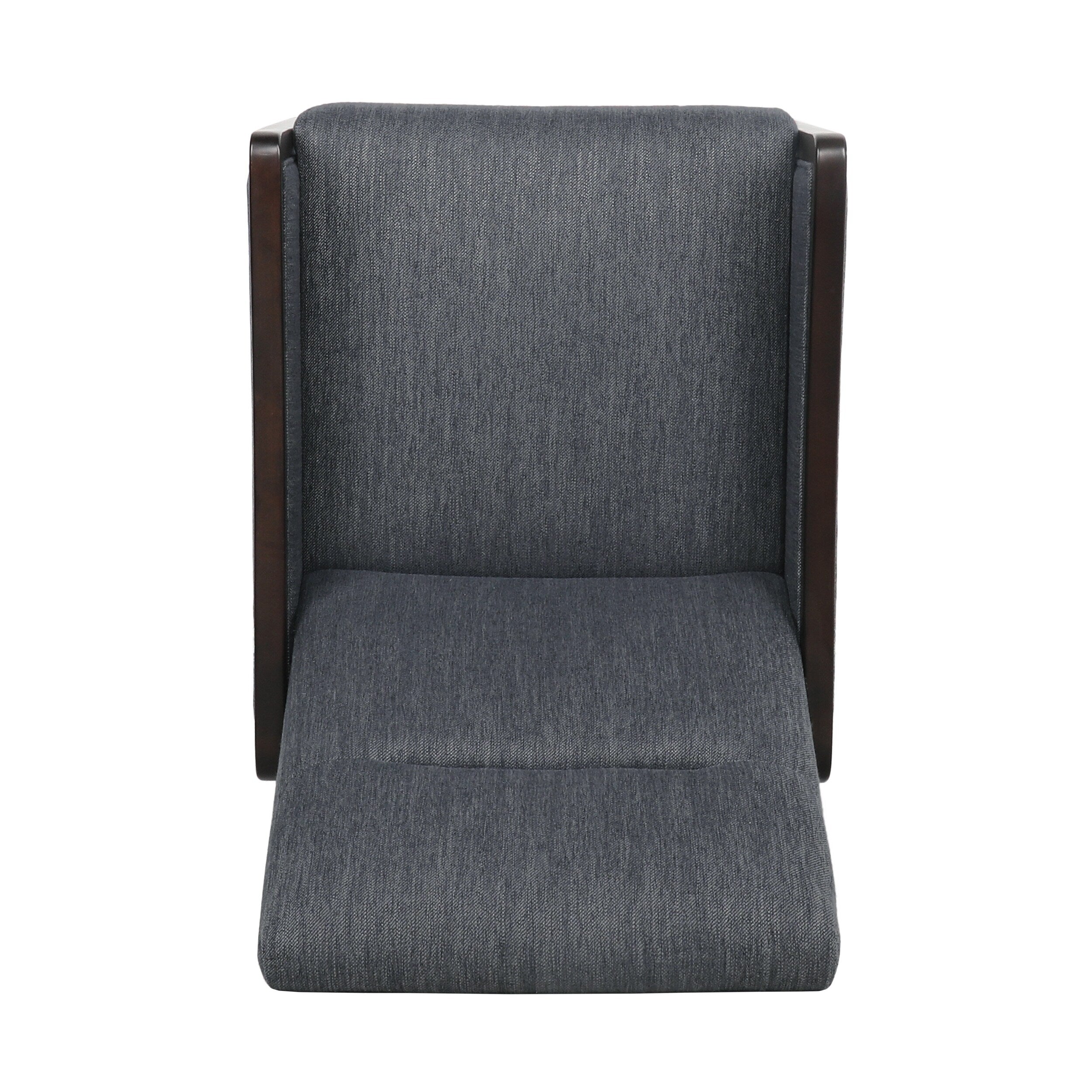 Fauteuil inclinable rembourré du milieu du siècle avec repose-pieds et cadre en bois de bouleau