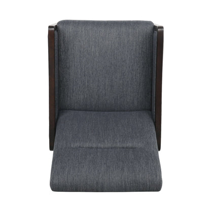 Fauteuil inclinable rembourré du milieu du siècle avec repose-pieds et cadre en bois de bouleau