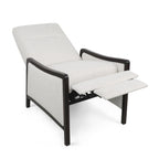 Fauteuil inclinable rembourré du milieu du siècle avec repose-pieds et cadre en bois de bouleau