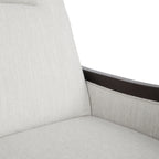 Fauteuil inclinable rembourré du milieu du siècle avec repose-pieds et cadre en bois de bouleau