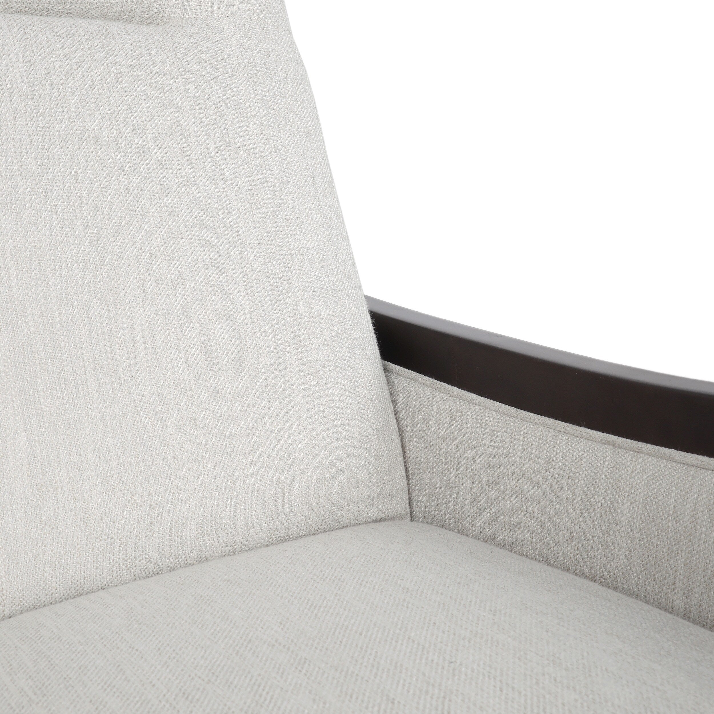 Fauteuil inclinable rembourré du milieu du siècle avec repose-pieds et cadre en bois de bouleau