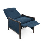 Fauteuil inclinable rembourré du milieu du siècle avec repose-pieds et cadre en bois de bouleau