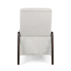 Fauteuil inclinable rembourré du milieu du siècle avec repose-pieds et cadre en bois de bouleau