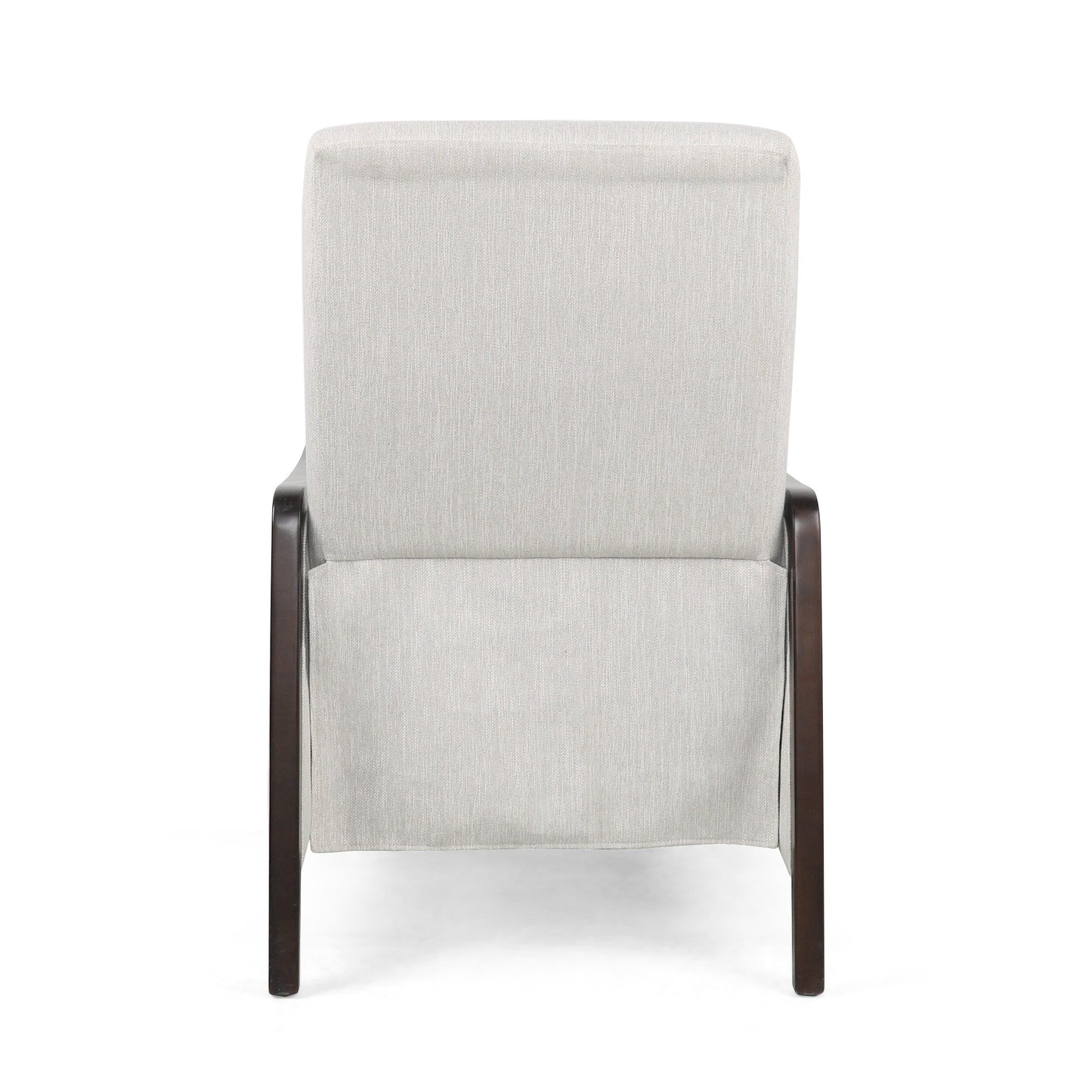 Fauteuil inclinable rembourré du milieu du siècle avec repose-pieds et cadre en bois de bouleau