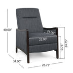 Fauteuil inclinable rembourré du milieu du siècle avec repose-pieds et cadre en bois de bouleau