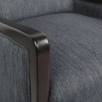 Fauteuil inclinable rembourré du milieu du siècle avec repose-pieds et cadre en bois de bouleau