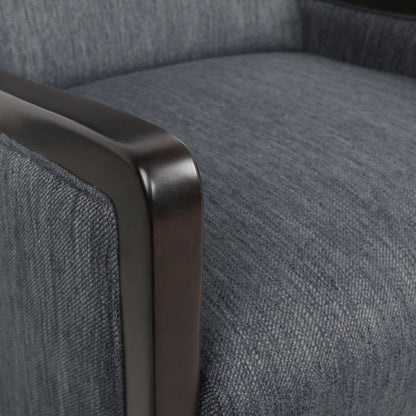 Fauteuil inclinable rembourré du milieu du siècle avec repose-pieds et cadre en bois de bouleau