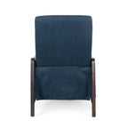 Fauteuil inclinable rembourré du milieu du siècle avec repose-pieds et cadre en bois de bouleau