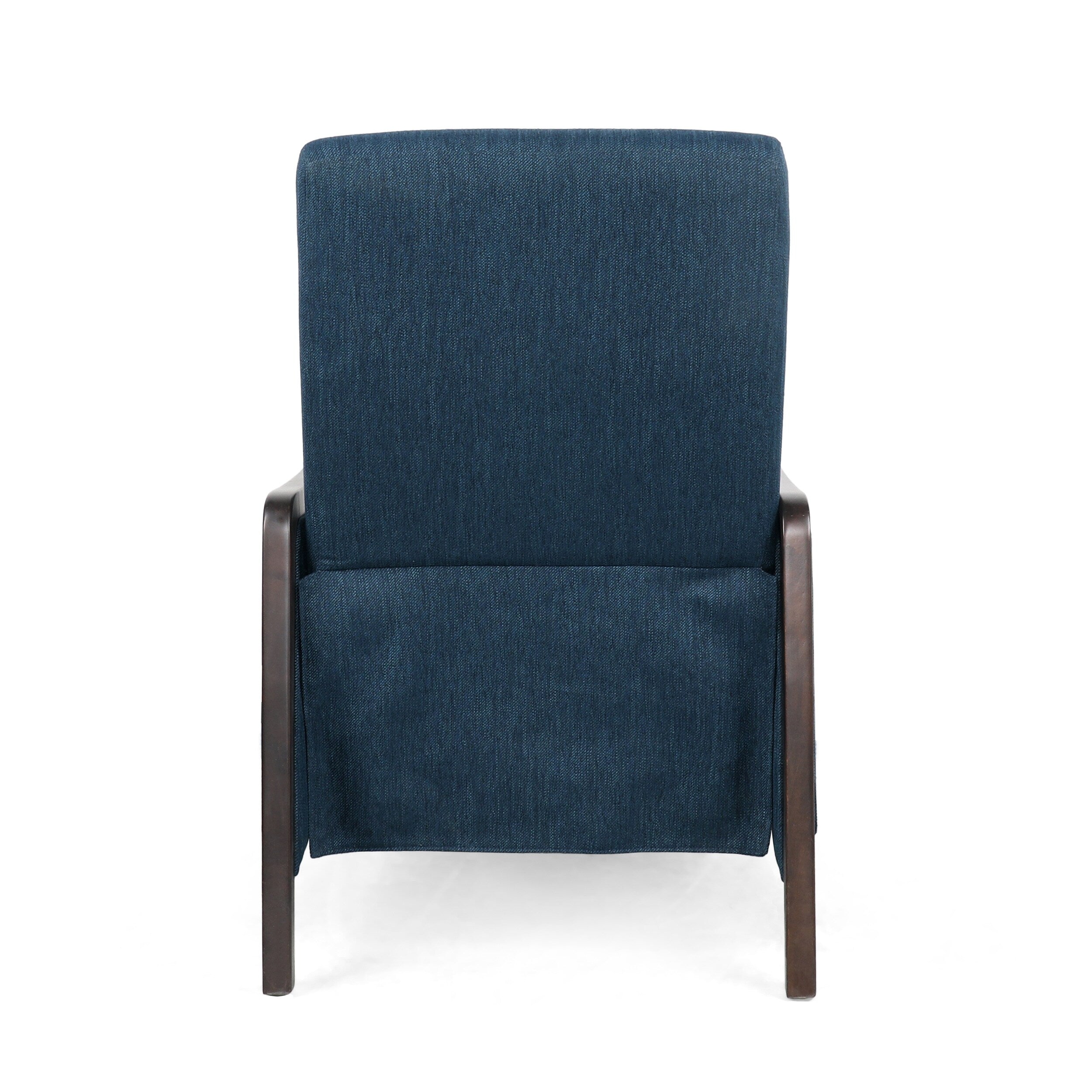 Fauteuil inclinable rembourré du milieu du siècle avec repose-pieds et cadre en bois de bouleau