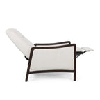 Fauteuil inclinable rembourré du milieu du siècle avec repose-pieds et cadre en bois de bouleau