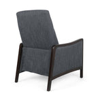 Fauteuil inclinable rembourré du milieu du siècle avec repose-pieds et cadre en bois de bouleau