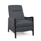 Fauteuil inclinable rembourré du milieu du siècle avec repose-pieds et cadre en bois de bouleau