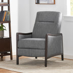 Fauteuil inclinable rembourré du milieu du siècle avec repose-pieds et cadre en bois de bouleau