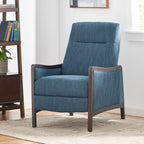 Fauteuil inclinable rembourré du milieu du siècle avec repose-pieds et cadre en bois de bouleau
