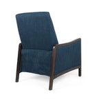 Fauteuil inclinable rembourré du milieu du siècle avec repose-pieds et cadre en bois de bouleau