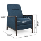 Fauteuil inclinable rembourré du milieu du siècle avec repose-pieds et cadre en bois de bouleau
